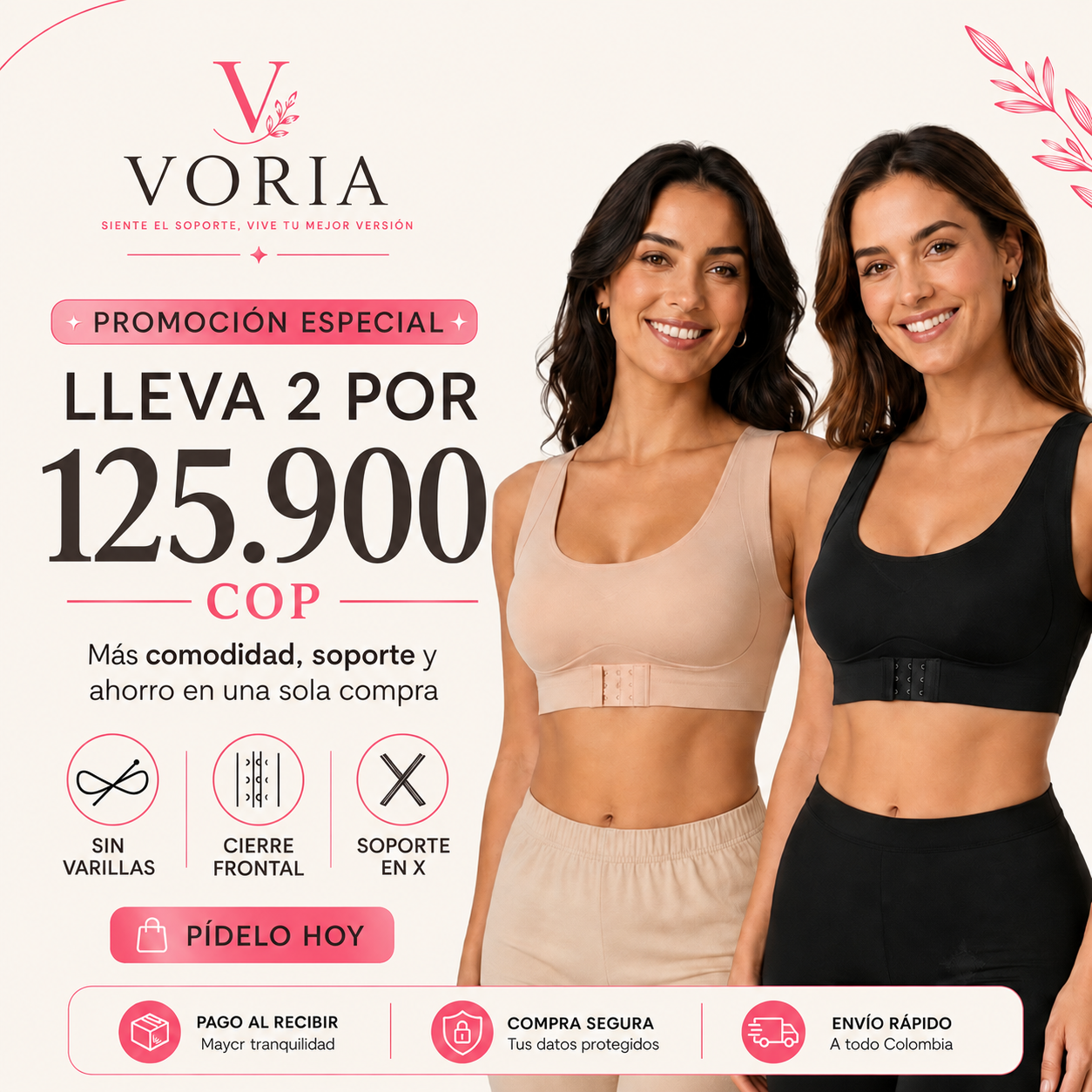 Brasier Corrector de Postura Sin Varillas – Levanta Busto y Máxima Comodidad