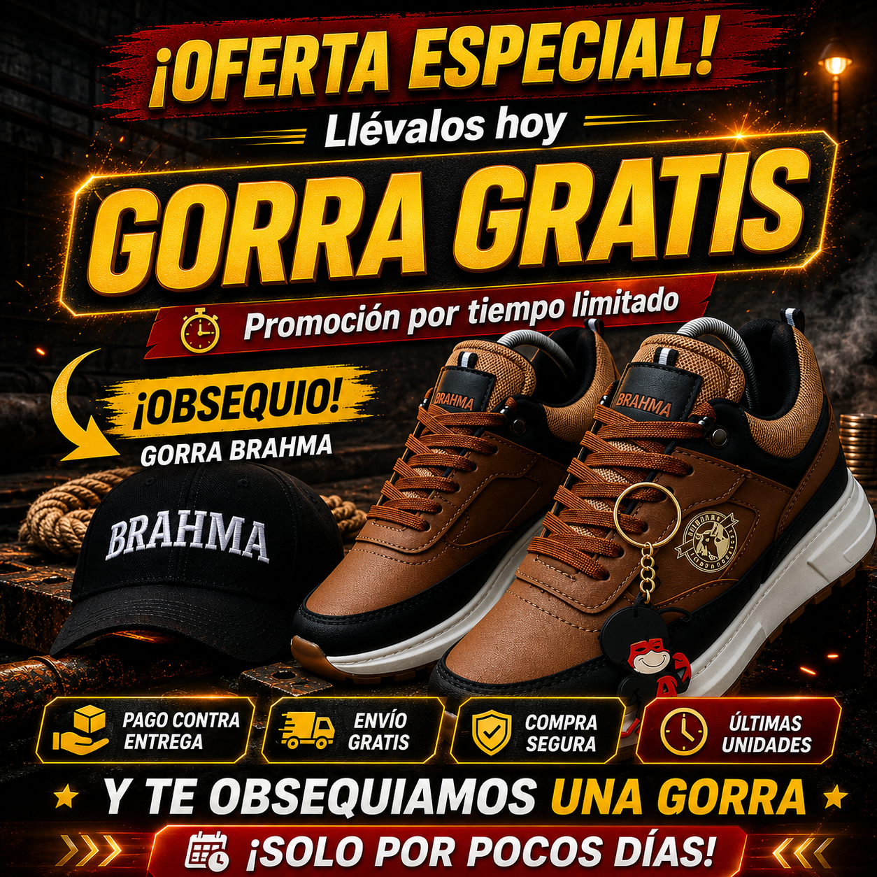 Zapatos Brahma + Gorra y Llavero Gratis — Paga al Recibir