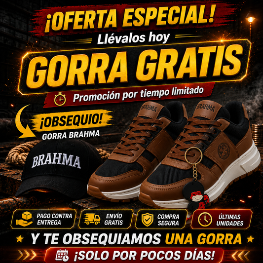 🔥 PROMO - Tenis Casual Brahma 3.0 + Gorra y Llavero de Regalo 🎁 - Últimas Unidades con 70% OFF Solo por Hoy 🚨tl